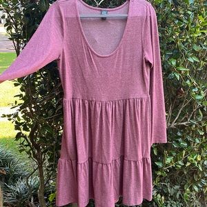 Wild Fable Rose Pink Tiered Dress Medium